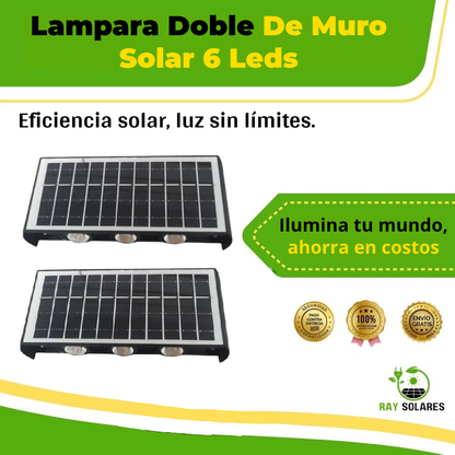 Doble Lampara De Muro Solar de 6 Leds