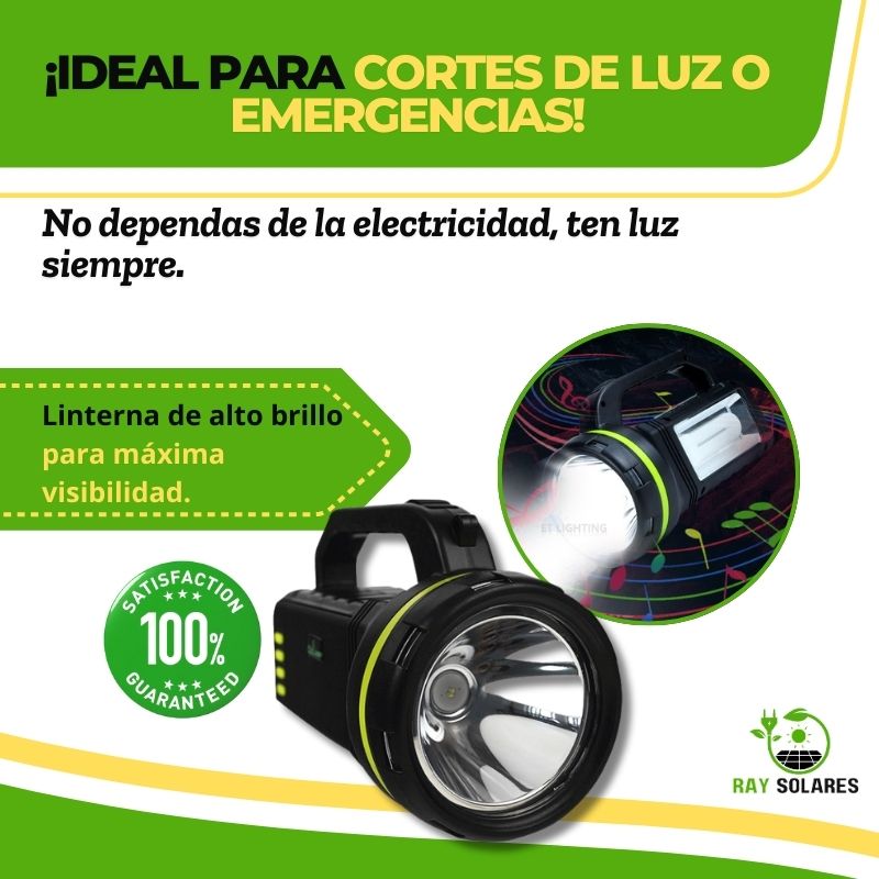 Kit Solar de Camping Radio Bluetooth y Linterna