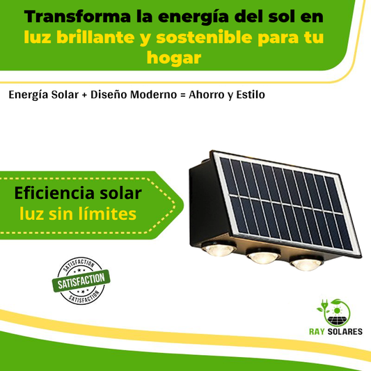 Doble Lampara De Muro Solar de 6 Leds