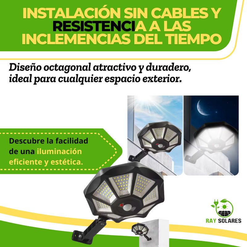 Lámpara Solar Octagonal Multifunción SolarBeam™