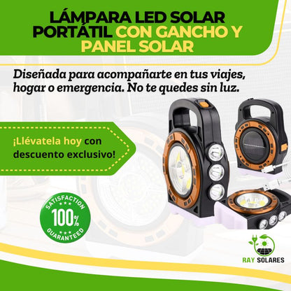 Lámpara Led Solar Portátil Carga USB Multifuncional