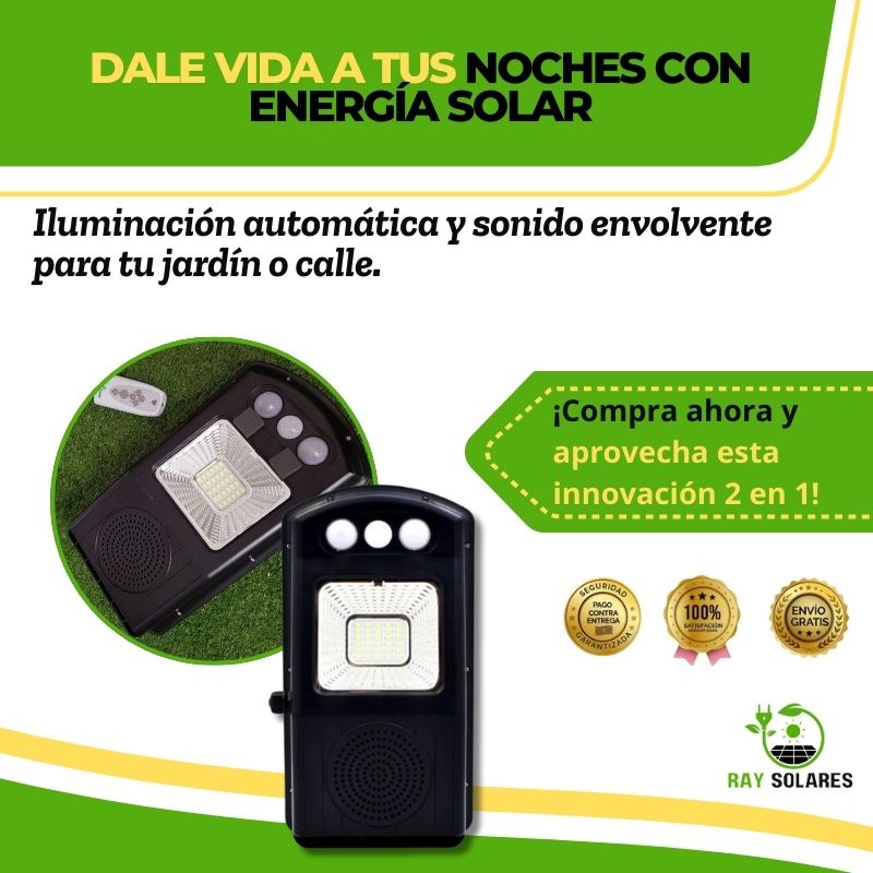 Lámpara solar LED Multifuncional con Altavoz