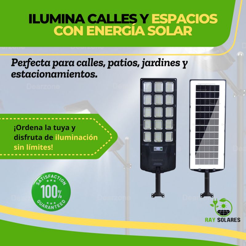 Lámpara Solar LED para alumbrado Público con Batería Integrada