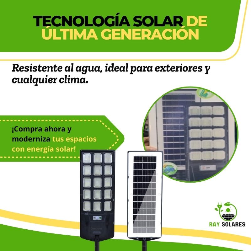 Lámpara Solar LED para alumbrado Público con Batería Integrada