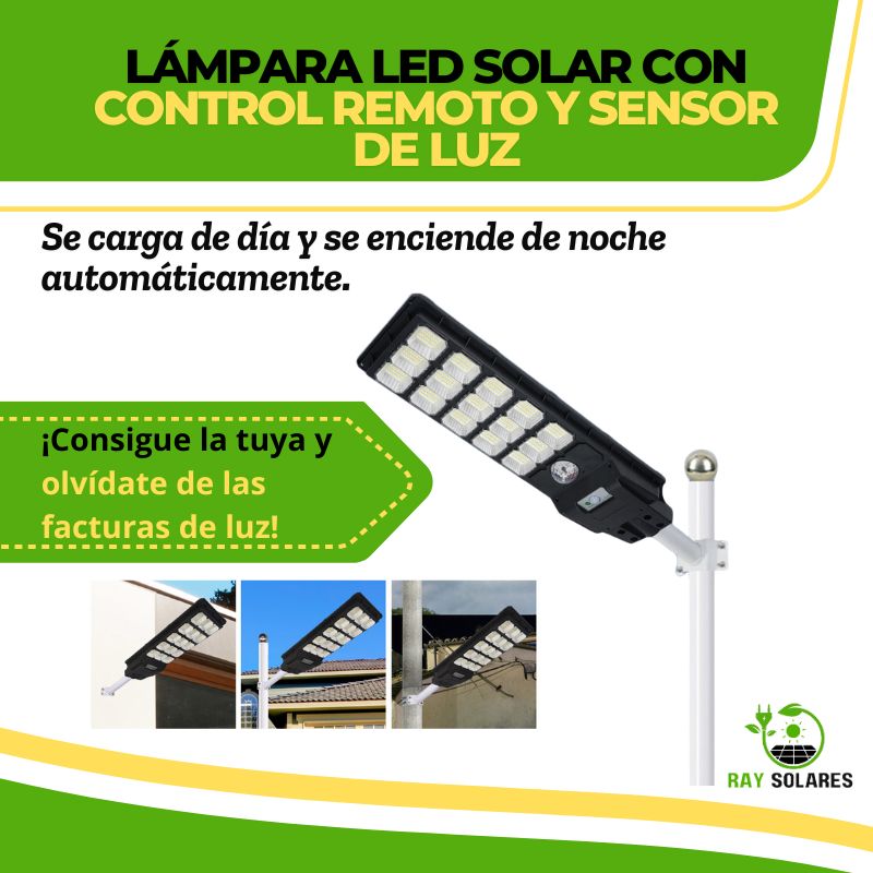 Lámpara Solar LED para alumbrado Público con Batería Integrada