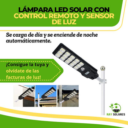 Lámpara Solar LED para alumbrado Público con Batería Integrada