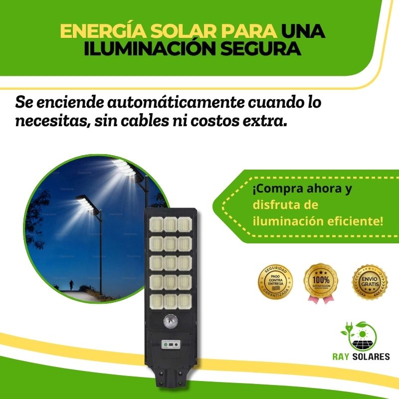 Lámpara Solar LED para alumbrado Público con Batería Integrada