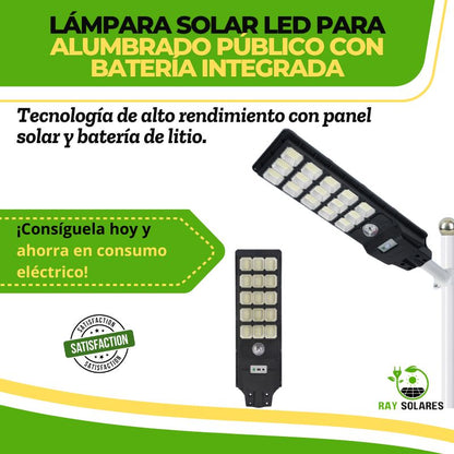 Lámpara Solar LED para alumbrado Público con Batería Integrada