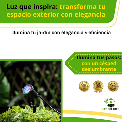 Lámpara solar de color para césped con LED