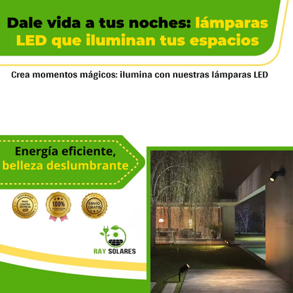 Lámpara solar de color para césped con LED